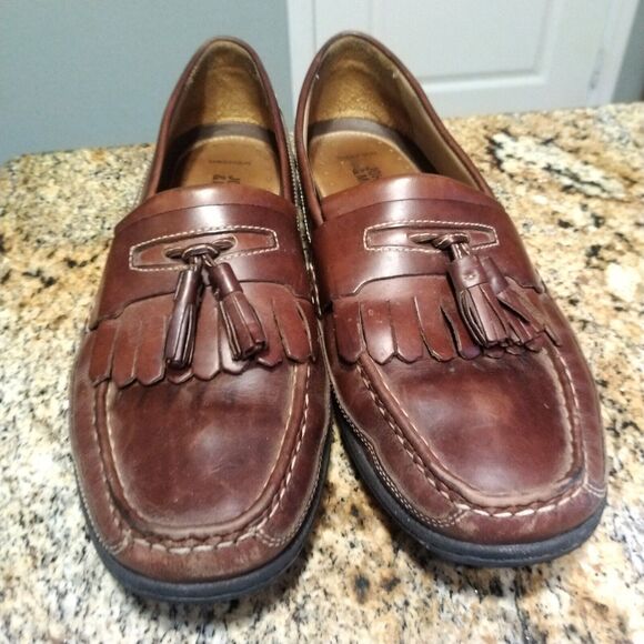 Johnston & Murphy Brown Fowler Kiltie Tassel Leather Loafers 25-8334 Men's Sz 9M - Picture 9 of 12